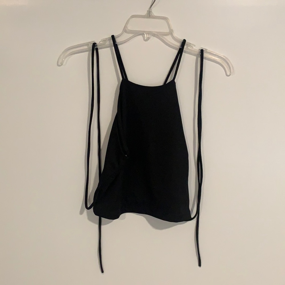 Lovely Day Black Crop Top with Strings